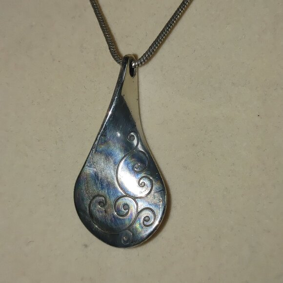 Brighton Set Teardrop Twist Scroll Silver Tone Necklace Bracelet Hoop Earrings - Picture 13 of 13